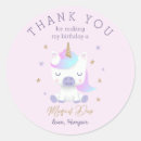 Search for thank you unicorn stickers Pink and gold