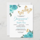 Search for turquoise blue quinceanera invitations Butterfly