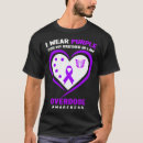 Search for drug addiction awareness ribbon tshirts Overdose awareness color