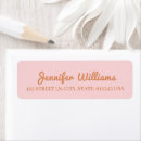 Search for pink and orange return address labels For her