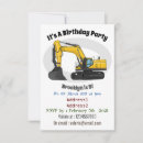Search for construction site birthday invitations Excavator