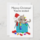 Search for funny cat christmas invitations Cute