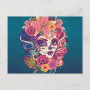 Search for day of the dead woman postcards Halloween