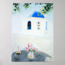 Search for santorini art Blue and white