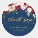 Search for gold thank you wedding stickers Burgundy