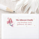 Search for mermaid party return address labels Pink
