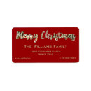Search for faux glitter return address labels Merry christmas