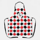 Search for red monogram aprons Black and red