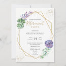 Search for womans purple retirement party invitations Elegant