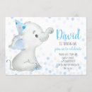 Search for blue elephant birthday invitations Baby