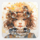 Search for luck square stickers Watercolor