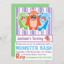 Search for monster bash birthday invitations Monsters