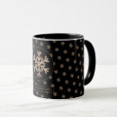 Search for gold snowflake mugs Black and gold