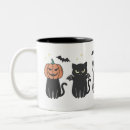 Search for black cat and pumpkin mugs Spooky