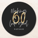 Search for black and gold coasters 60th birthday