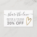 Search for pink and gold referral cards Refer a friend