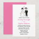 Search for bride and groom cartoon wedding invitations Whimsical