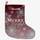 Search for merry and bright christmas stockings Snowflakes
