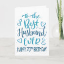 Search for husband 70th birthday cards Blue