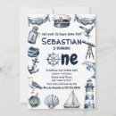 Search for nautical boy 1st birthday invitations Ahoy