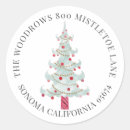 Search for red tree stickers Return address