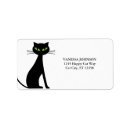 Search for cute cats return address labels Black
