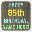 Search for 85th birthday party supplies stickers 85 years old
