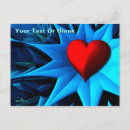 Search for fractal heart postcards Red