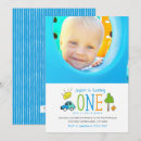 Search for colourful 1st birthday invitations Boy