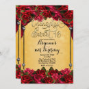 Search for red rose sweet 16 invitations Elegant