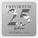 Search for 25th birthday stickers Silver