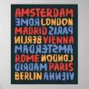 Search for cities typography art Europe