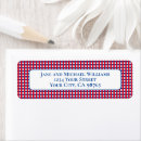 Search for red white and blue return address labels Gingham