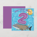 Search for under the sea 2nd birthday invitations Shark