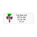 Search for hatter return address labels Alice in wonderland