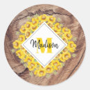 Search for sunflower monogram stickers Yellow