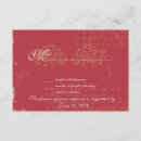 Search for monogram damask red invitations Grunge