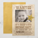Search for wanted poster invitations Cowboy