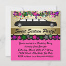 Search for limousine birthday invitations Pink