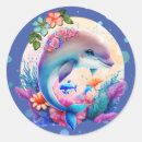 Search for cute blue dolphin stickers Underwater