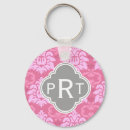 Search for damask monogram key rings Pink