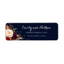 Search for navy floral return address labels Burgundy