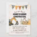Search for under construction baby shower invitations Excavator