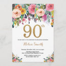 Search for watercolor flowers birthday invitations Gold glitter
