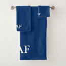 Search for navy and white bath towels Initials