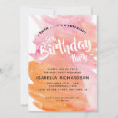 Search for pink orange birthday invitations Bright