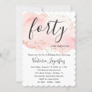 Search for pink and black 40th birthday invitations Chic