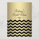 Search for chevron sweet 16 invitations Gold