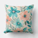 Search for teal and peach cushions Floral