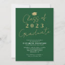 Search for green graduation invitations High school college university